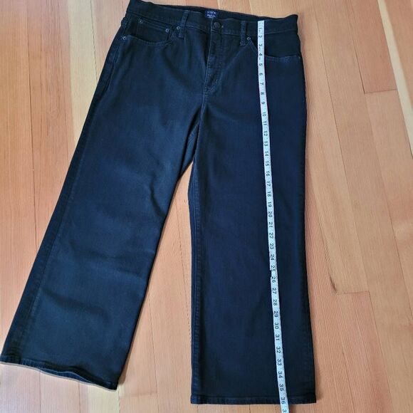 J. Crew wide leg crop black jean size 32 minimalist preppy neutral modern contem - Picture 10 of 14
